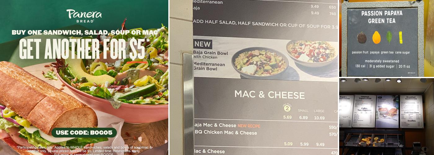 Panera Bread Menu