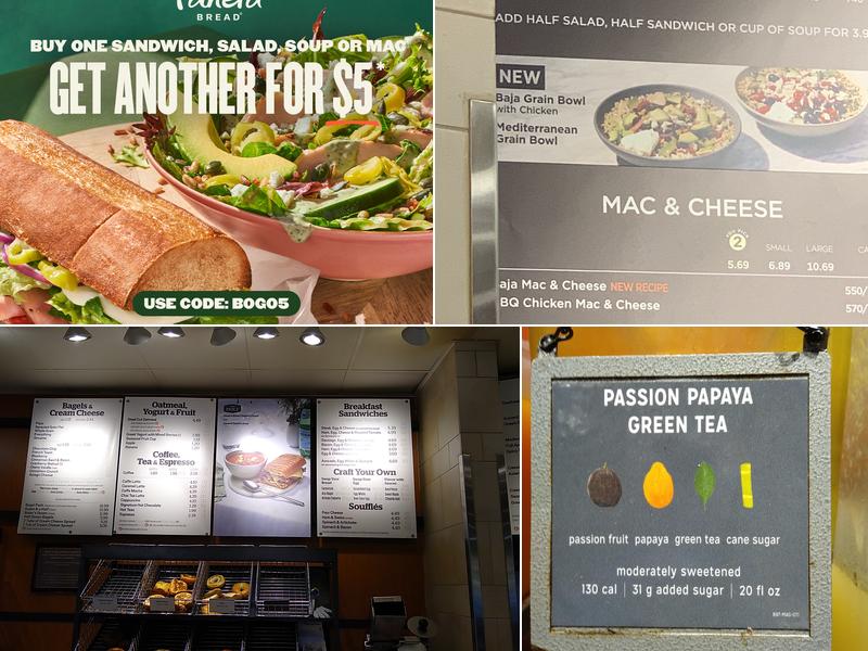 Panera Bread Menu