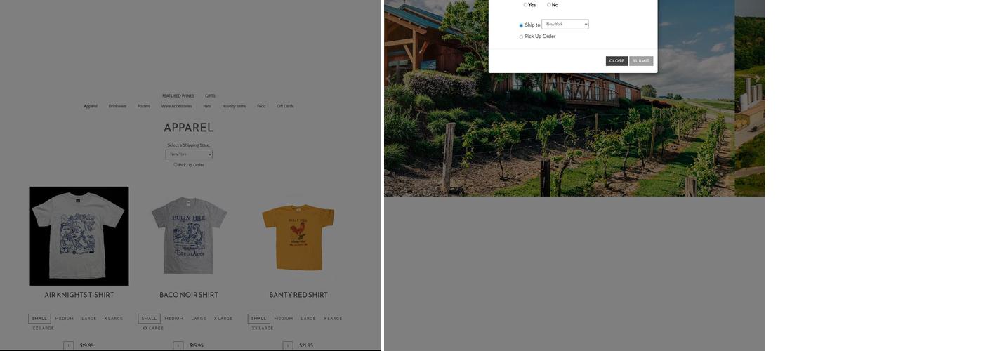 Bully Hill Vineyards Menu