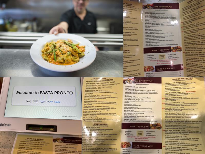 Pasta Pronto Menu