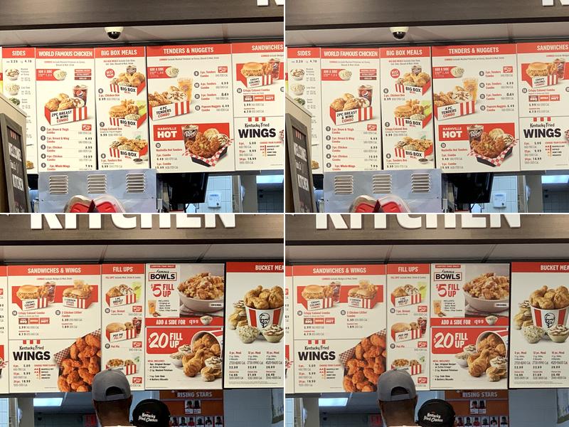 KFC Menu