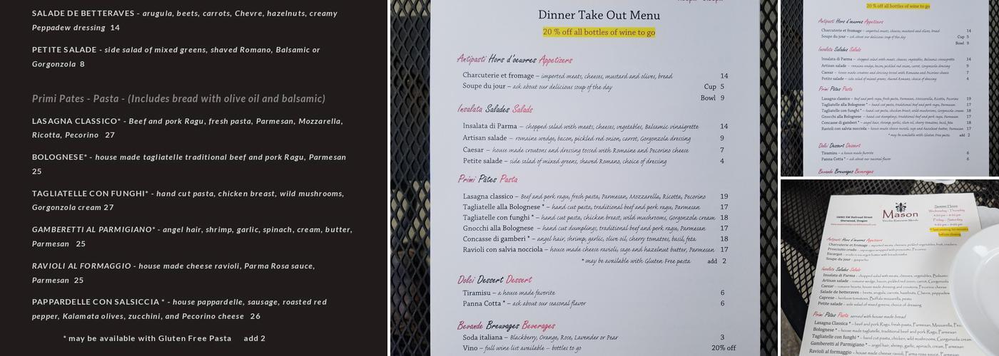 Mason Menu