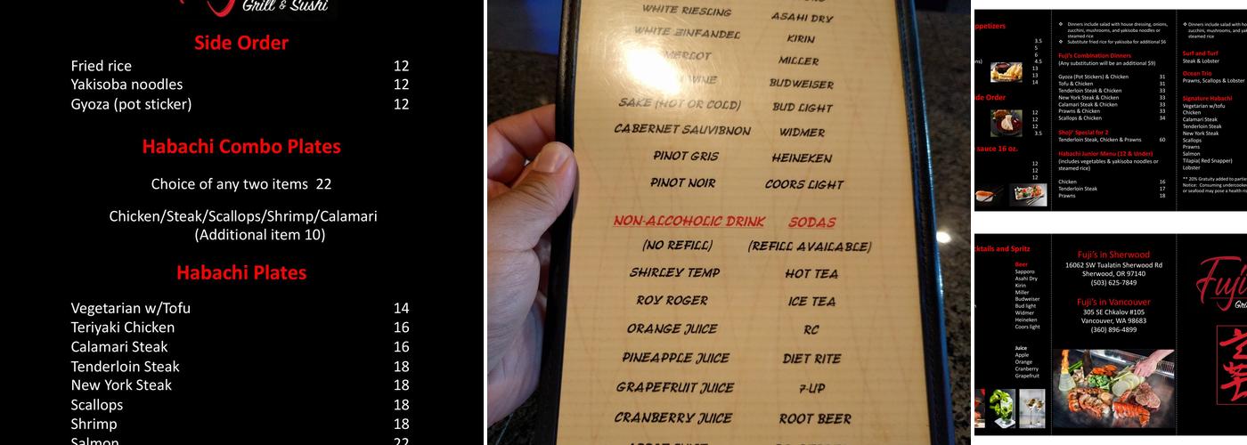 Fuji's Grill and Sushi Menu