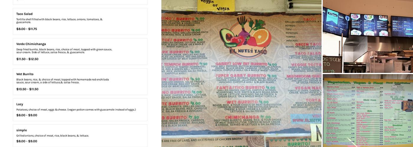 El Nutri Taco | Woodstock Menu