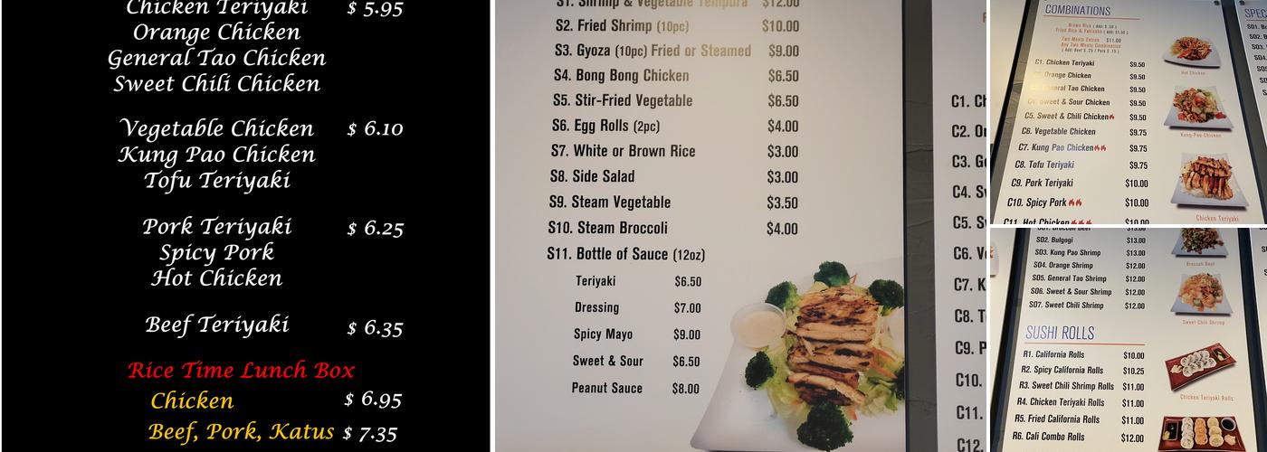 Rice Time Menu