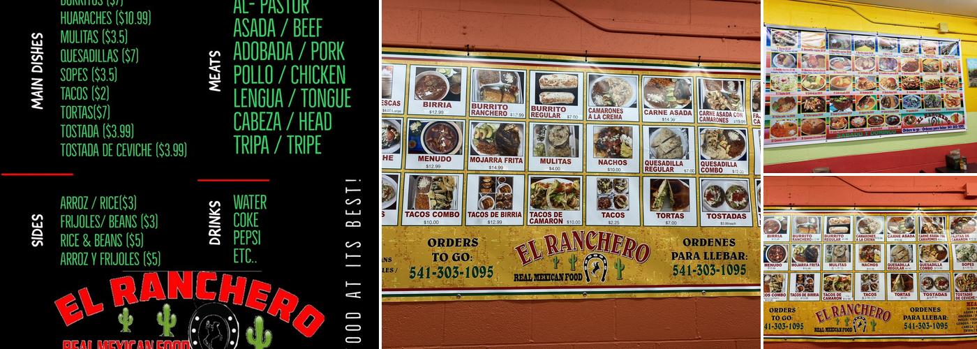 El Ranchero Menu