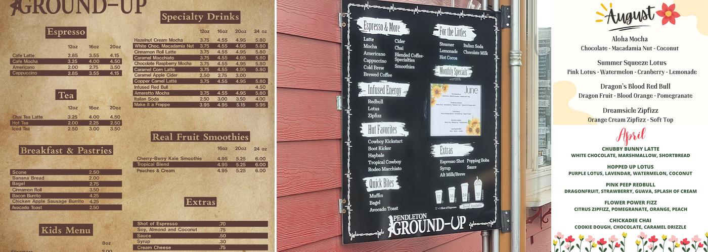 Pendleton Ground-up Menu