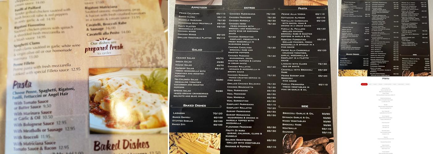 Ralph's Pizza Menu