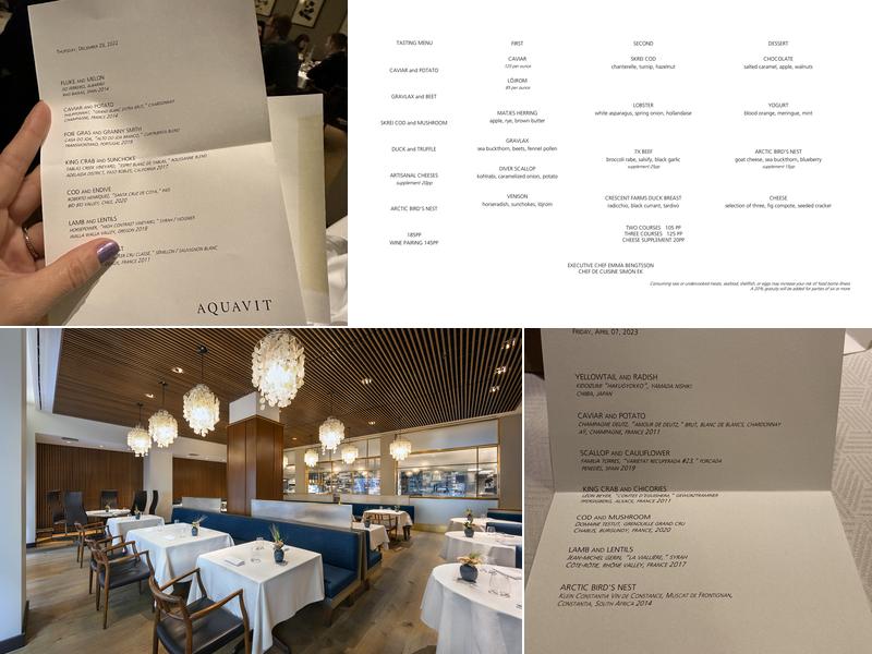 Aquavit Menu