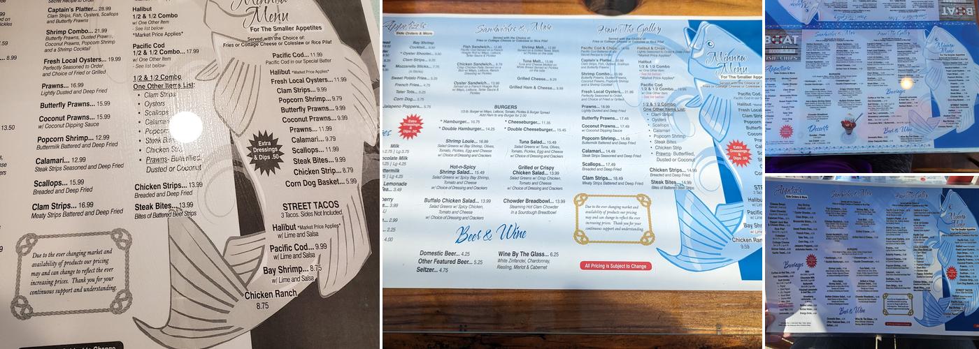 The Boat Fish & Chips Menu