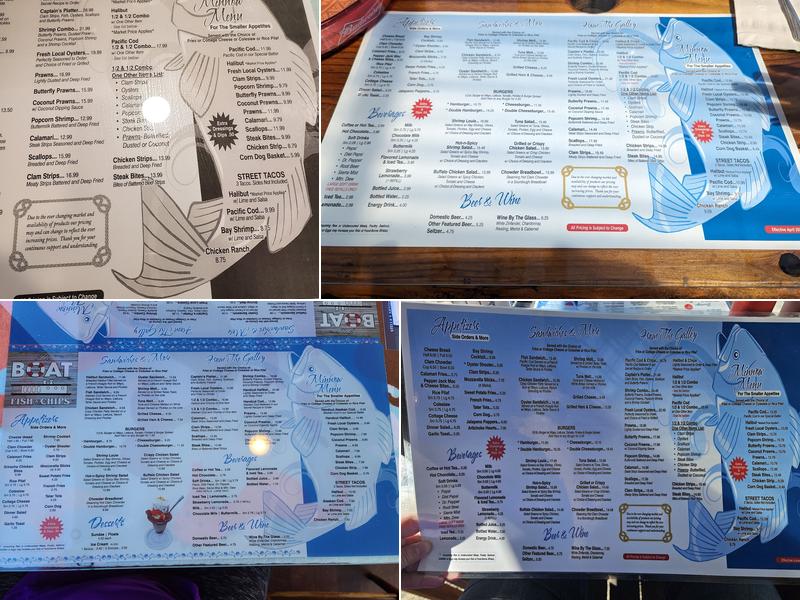 The Boat Fish & Chips Menu
