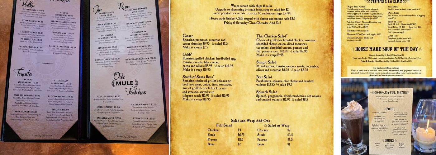 Clock Tower Ales Menu