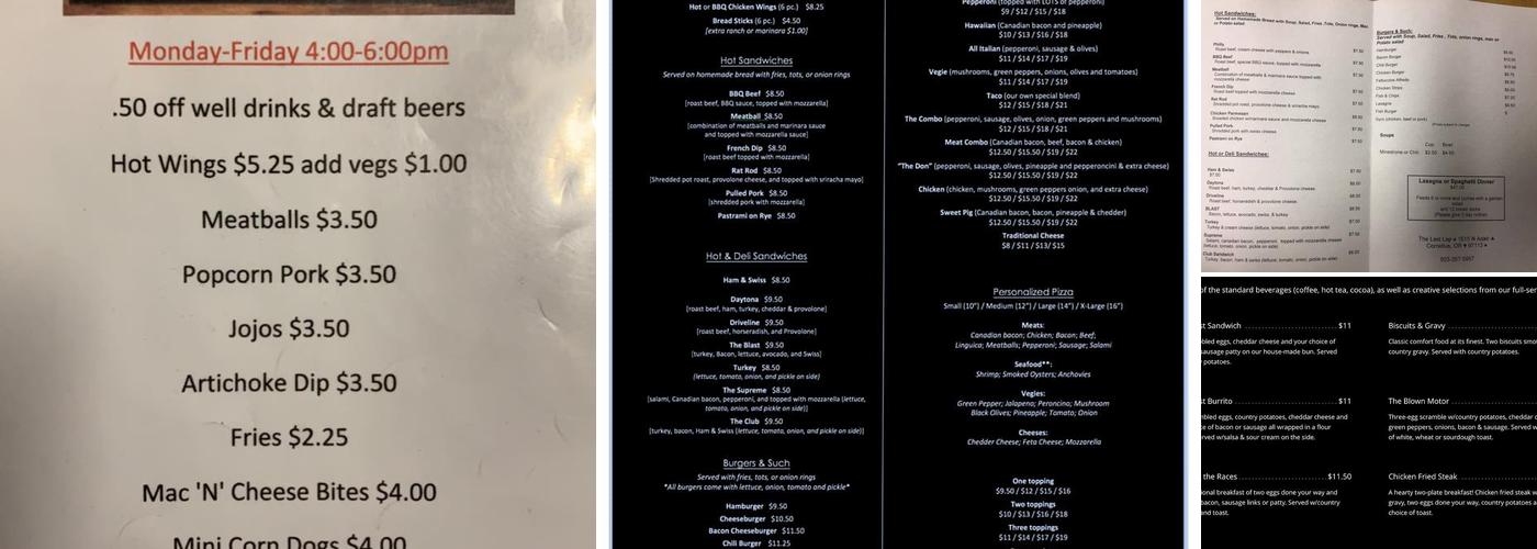 Last Lap Menu