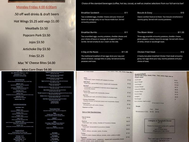 Last Lap Menu