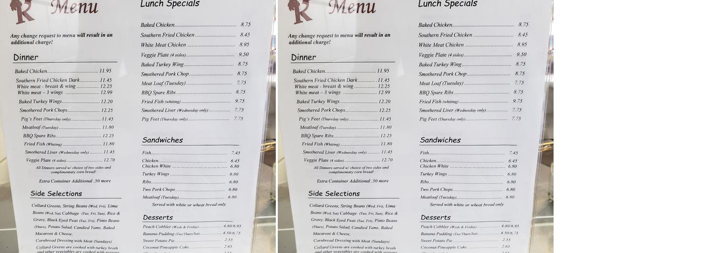 King's Southern Delight Menu