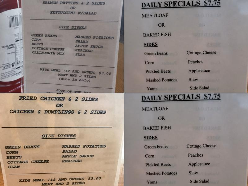 Country Cupboard Menu