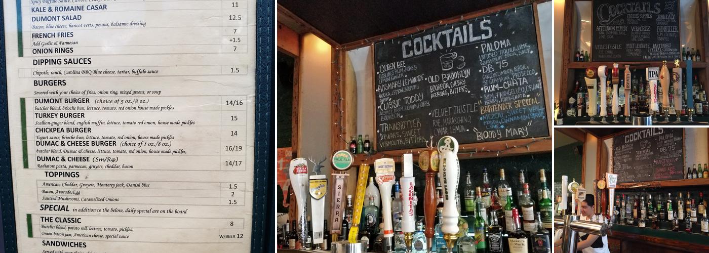 DuMont Burger Menu
