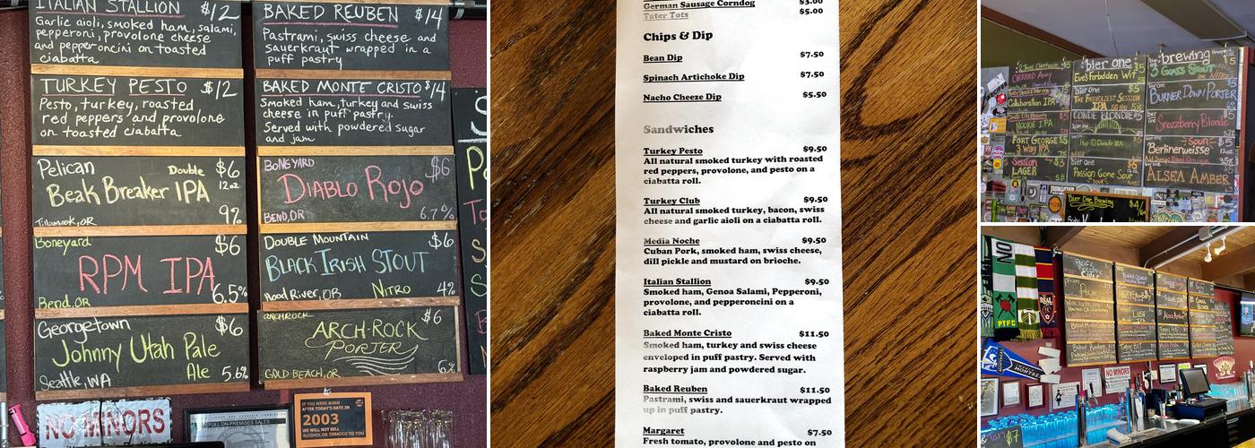 Bier One Brewing Menu