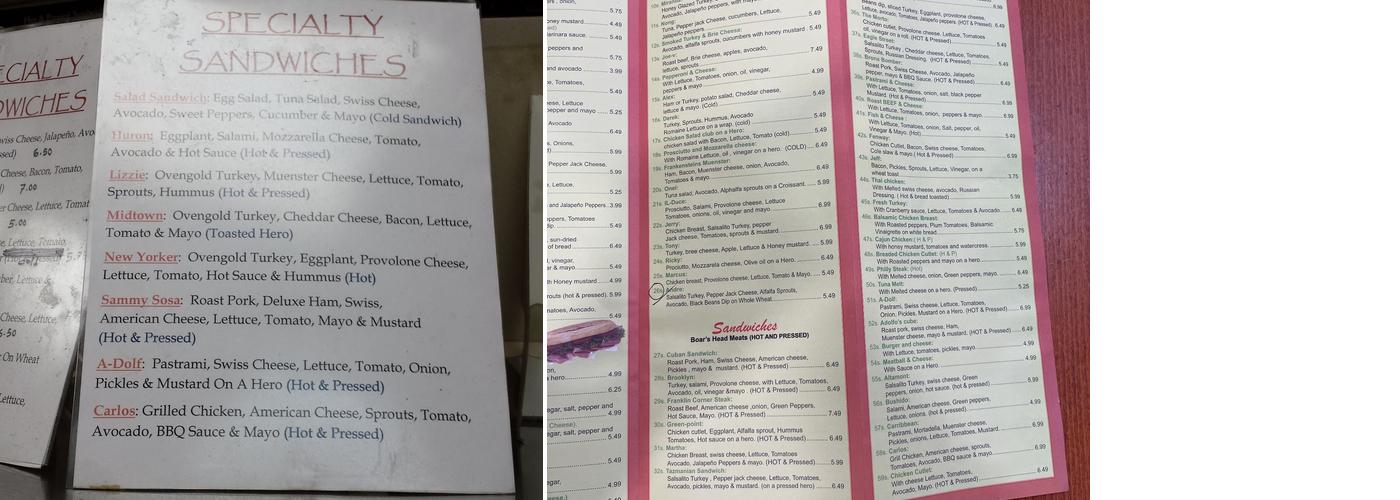 Franklin Corner Cafe Menu