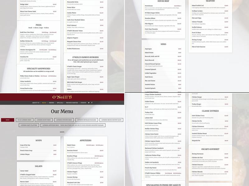 O'Neill's Maspeth Menu