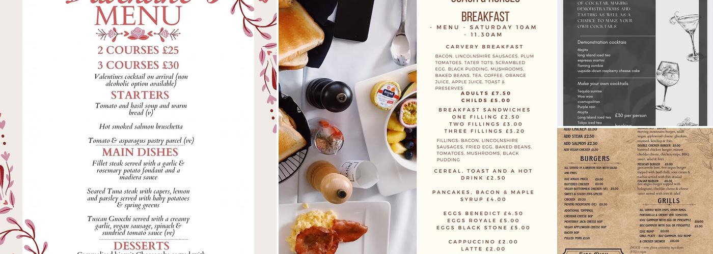 The Coach & Horses Pub Menu