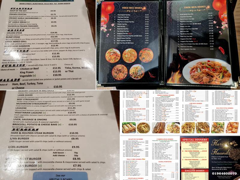 Hare & Hounds Bar and Restaurant Menu