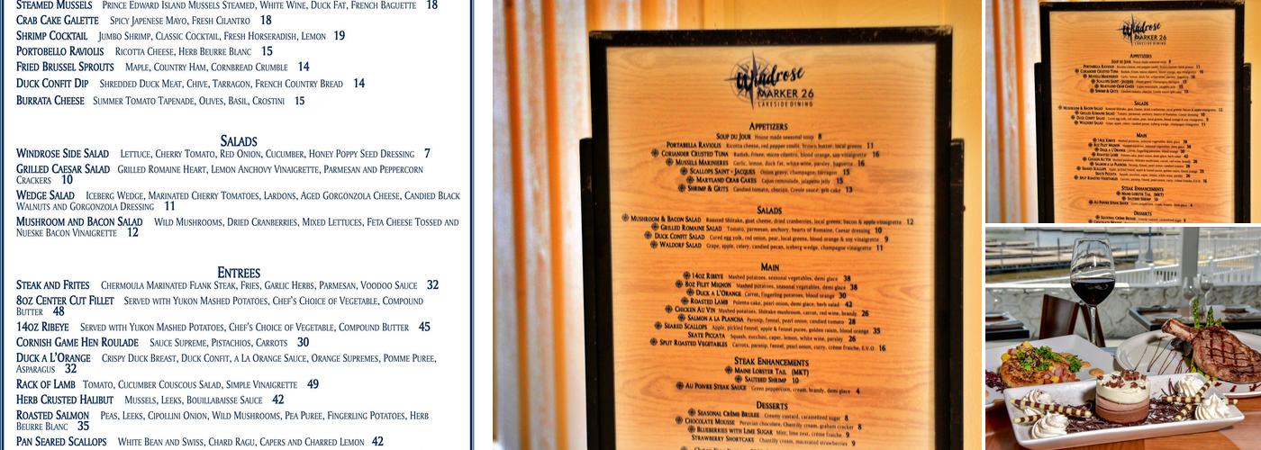 Windrose Marker 26 Lakeside Dining Menu