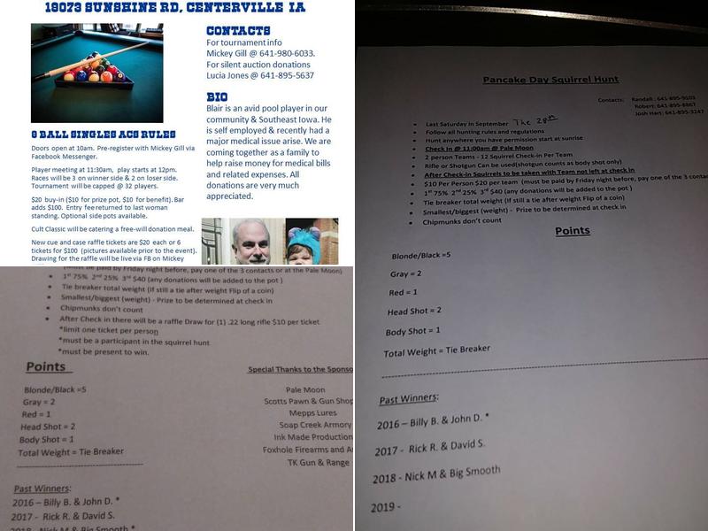 Pale Moon Cocktail Lounge Menu