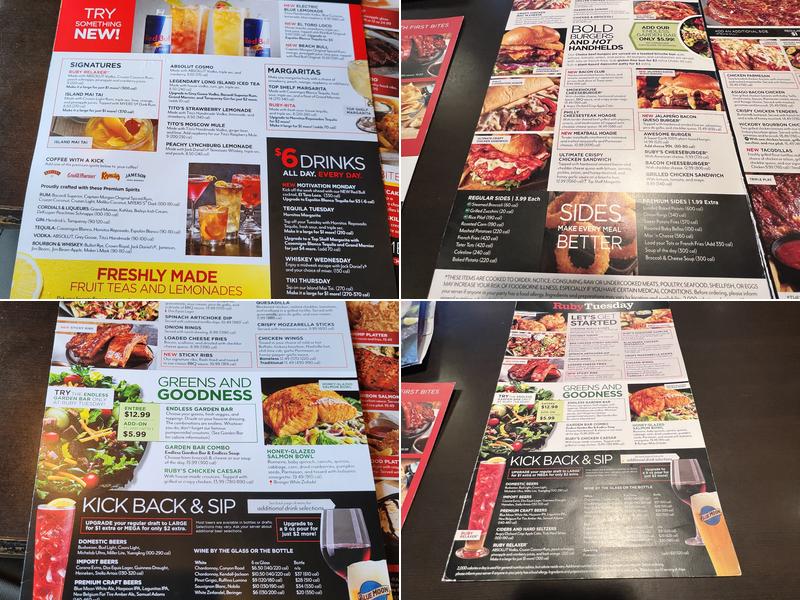 Ruby Tuesday Menu