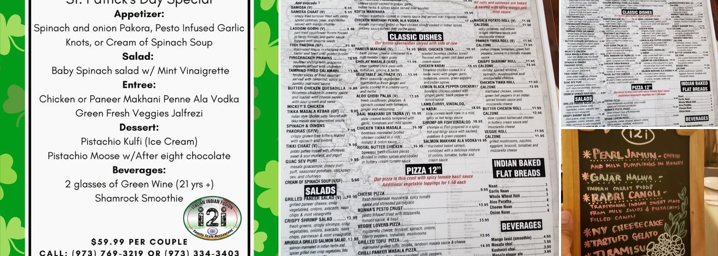 i2i Indian Italian Fusion Menu