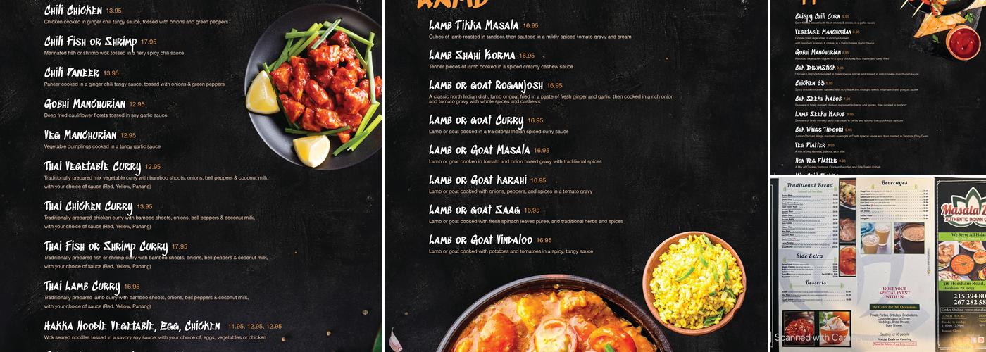 MASALA ZONE AUTHENTIC INDIAN CUSINE Menu