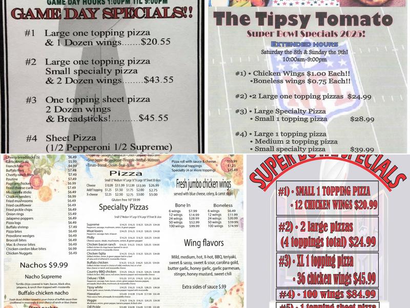 The Tipsy Tomato Menu
