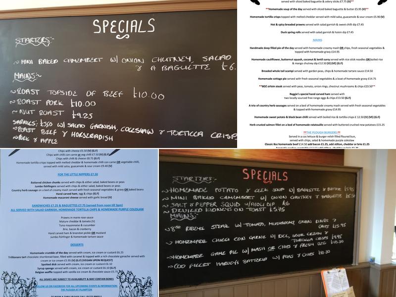 The Plough Inn Menu