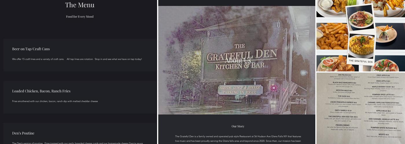The Grateful Den Menu