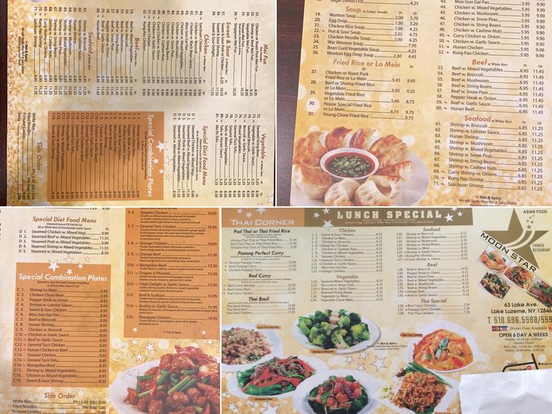 Moon star Asian Bistro Menu