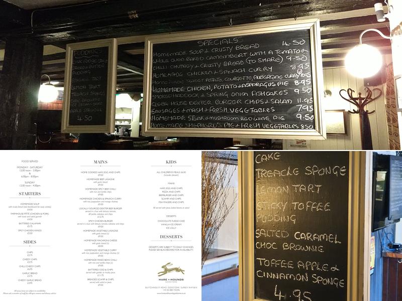 The Hare & Hounds Menu