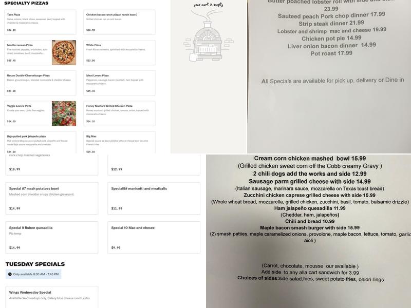 Old Saratoga Eatery Menu