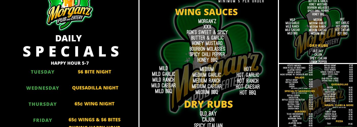 Morgan'z Pub & Eatery Menu