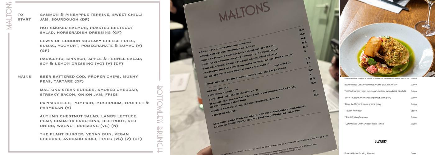 Maltons Menu