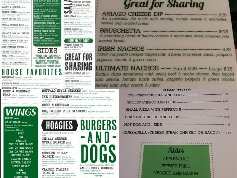 Chipper's Pub Menu