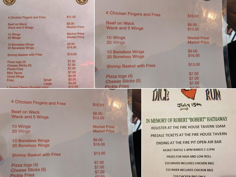 Open Air Bar Menu