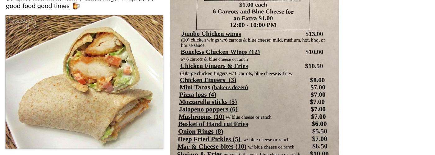 Scruples Menu