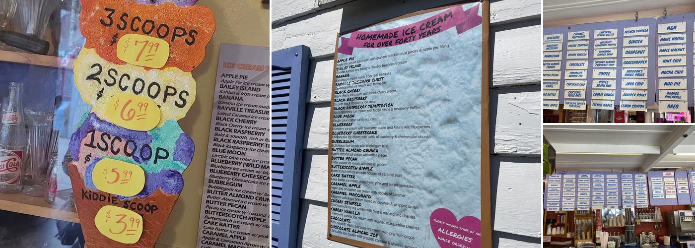 Downeast Ice Cream Factory Menu