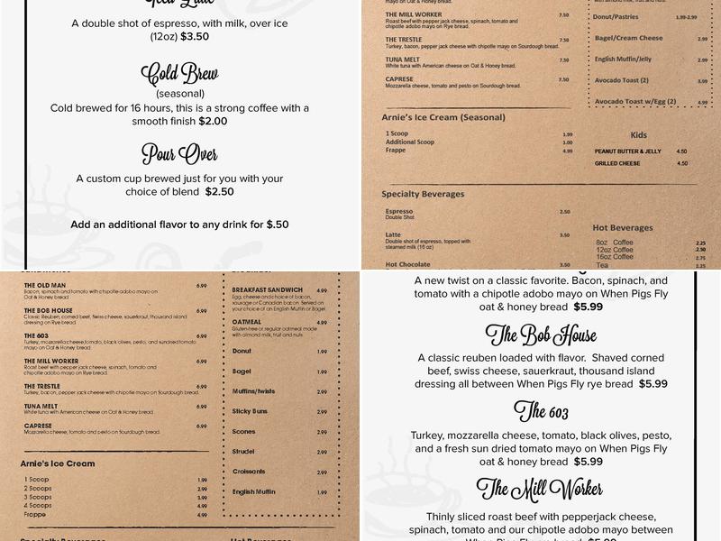 The Franklin Cafe Menu