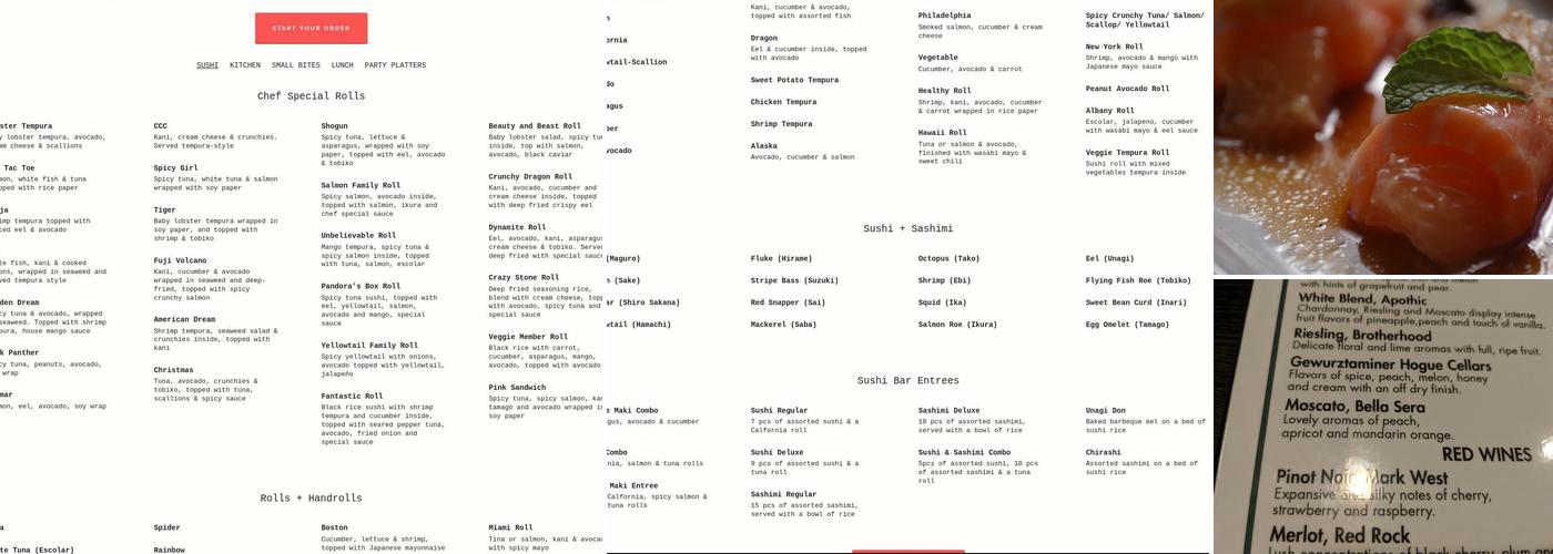 Shogun Menu