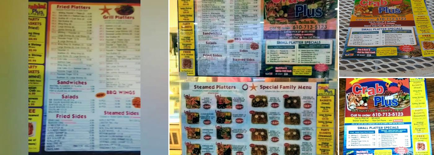 Crab Plus Menu