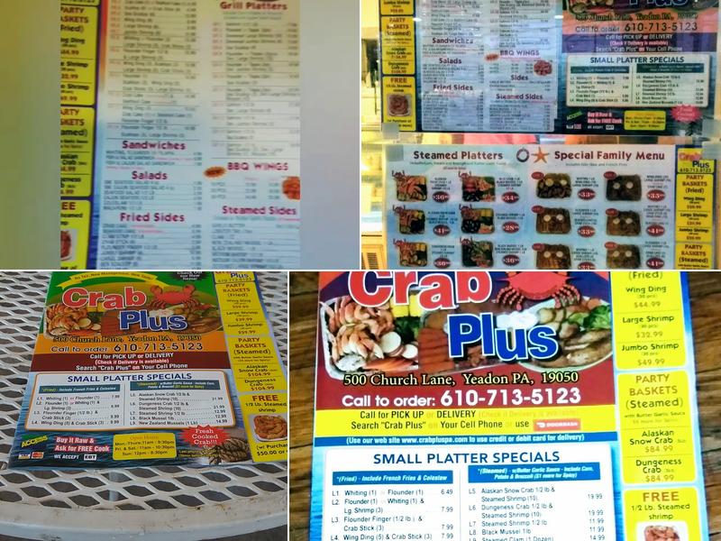 Crab Plus Menu