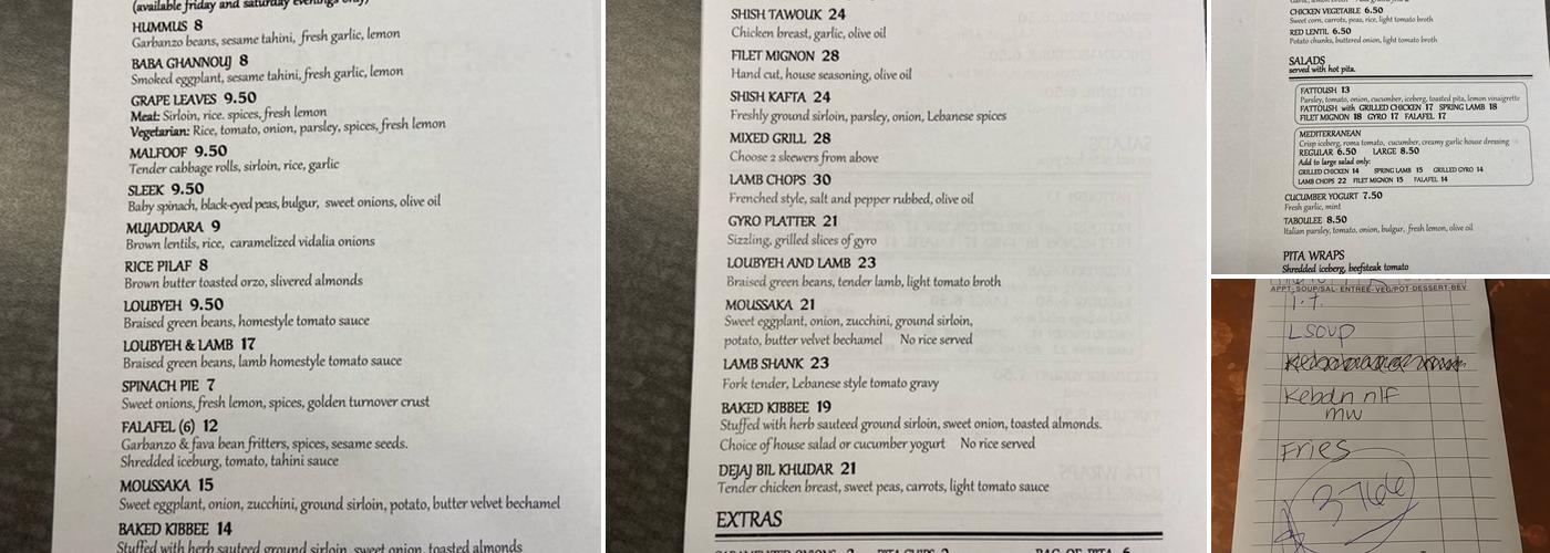 Mediterranean Grill Menu