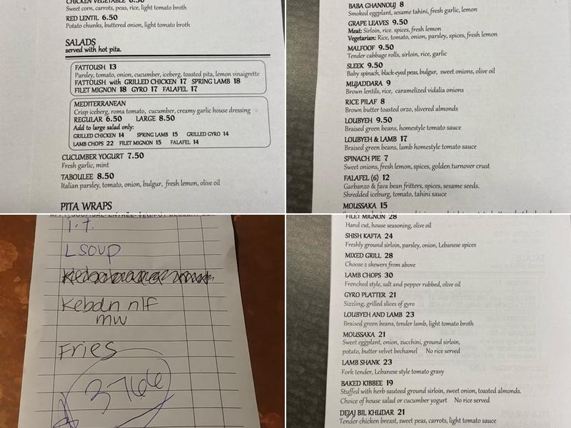 Mediterranean Grill Menu