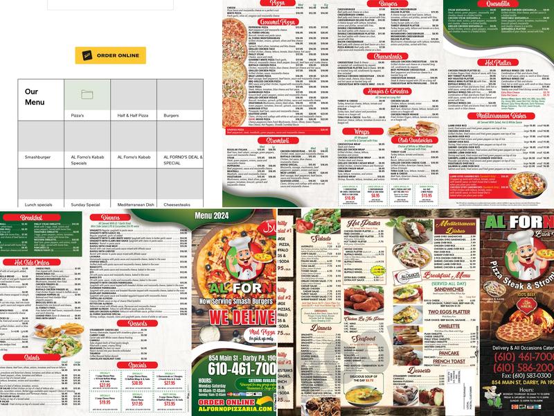 Al Forno Pizzeria Menu